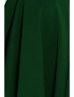 Rozšířené dámské šaty v lahvově zelené barvě s výstřihem ve tvaru srdce model 6703269