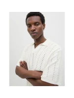 Jack&Jones pánská košile JORPAROS KNIT ESTER SS CROCHET POLO 12272562 SEA SALT