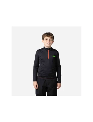 ROSSIGNOL Boy Hero 1/2 Zip Warm Stretch mikina s kapucí černá