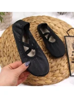 Dívčí kožené baleríny černé - Nazo