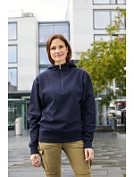 Daiber JN 839 Prac. mikina z bio bavlny, kapuce, "1/4" zip 02.0839 dark melange Daiber JN 839 Prac. mikina z bio bavlny, kapuce, "1/4" zip 02.0839 dark melange