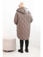 Dámská zimní bunda Plus Size prošívaná s kapucí fango