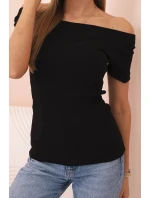 Dámská bavlněná blůza s výstřihem do V a potiskem bílá