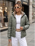 Dámská přechodová bunda s odnímatelnou kapucí, zelená, FashionStreet TY5778