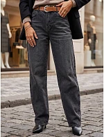 Dámské baggy džíny s páskem, černé, FashionStreet UY3117 Dámské baggy džíny s páskem, černé, FashionStreet UY3117