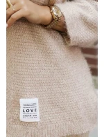 631-1 Stylový pletený svetr z měkkého úpletu - béžový 631-1 Stylový pletený svetr z měkkého úpletu - béžový