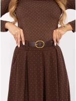 Elegantní hnědá maxi sukně v ozdobném provedení (19720)