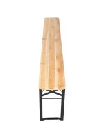 PIKNIKOVÝ BAROVÝ SET DŘEVĚNÝ STŮL A 2 LAVICE