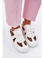 Dámské tenisky s leopardím vzorem na platformě bílé Nativira