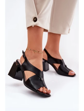 Elegantní Dámské Sandály Na Podpatku Vinceza 62238 Černé