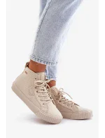 Dámské zateplené manšestrové tenisky Big Star Hi-Poly System - béžové
