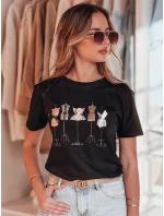 Dámské tričko s potiskem MANETEE černá FashionStreet RY2729