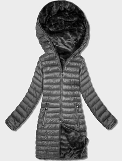 Oboustranná bunda - dámská kožešinová Goodlookin graphite (P3-6001-27)