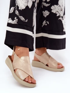 Dámské Sandály Z Eko Kůže Zlaté Tosmelia