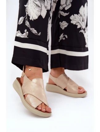 Dámské Sandály Z Eko Kůže Zlaté Tosmelia