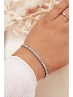 Dámský náramek s malými cyrkoniemi z nerezové oceli stříbrný Dámský náramek s malými cyrkoniemi z nerezové oceli stříbrný