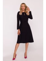 S413 Šaty s mašlí - černé S413 Šaty s mašlí - černé