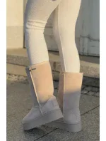 Vysoké Sněhule Na Platformě Big Star OO274894 Světle Béžové Vysoké Sněhule Na Platformě Big Star OO274894 Světle Béžové