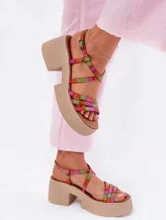 Sandály na podpatku model 215023 Step in style