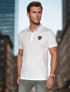 Pánská polokošile s nášivkou bílá FashionStreet PX0648