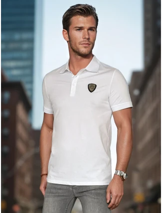 Pánská polokošile s nášivkou bílá FashionStreet PX0648