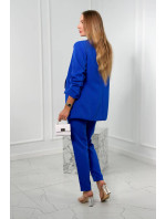 Elegantní souprava saka a kalhot chrpa modrá