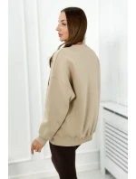 Bavlněná souprava, zateplená mikina + legíny světle béžová Bavlněná souprava, zateplená mikina + legíny světle béžová