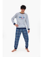 Junior chlapecké pyžamo Thing 967/54 Šedá s tmavě modrou vzor - Cornette Junior chlapecké pyžamo Thing 967/54 Šedá s tmavě modrou vzor - Cornette