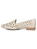 Dámské kožené ažurové polobotky béžové barvy Filippo DP7710