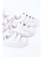Dětské Tenisky Se Suchým Zipem Bíle-Duhové Cute Girl