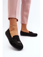Dámské klasické černé semišové mokasíny Ontala