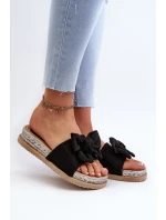 Dámské žabky na platformě s mašlí černé Aflia Dámské žabky na platformě s mašlí černé Aflia