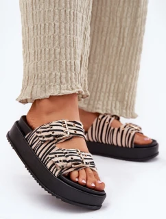 Dámské Pantofle S Přezkami Na Platformě Zebra Nilatha