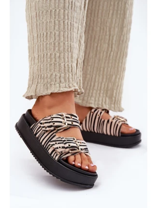 Dámské Pantofle S Přezkami Na Platformě Zebra Nilatha Dámské Pantofle S Přezkami Na Platformě Zebra Nilatha