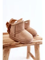 Dívčí teplé sněhule s mašlemi Béžove Meriva Dívčí teplé sněhule s mašlemi Béžove Meriva