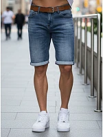 Pánské džínové šortky s páskem modré FashionStreet SX2572