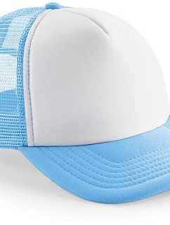Beechfield B 645 5 panelová kšiltovka Vintage Trucker 53.0645 sky blue/white