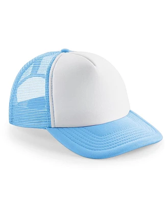 Beechfield B 645 5 panelová kšiltovka Vintage Trucker 53.0645 sky blue/white