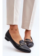 Zazoo 2885 Kožené baletky s ozdobou Černé Zazoo 2885 Kožené baletky s ozdobou Černé