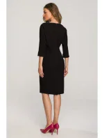 S324 Pouzdrové šaty s netopýřími rukávy - černé