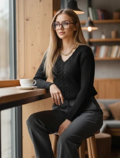 CANDIS dámský svetr černý FashionStreet MY1806