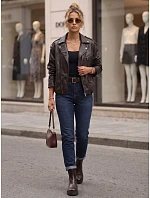 Dámské džíny Mom Fit s páskem a vysokým pasem, tmavě modré, FashionStreet UY3110 Dámské džíny Mom Fit s páskem a vysokým pasem, tmavě modré, FashionStreet UY3110