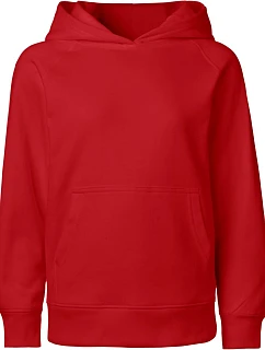 Neutral O 13101 Dětská mikina s kapucí z bio bavlny 77.1301 red
