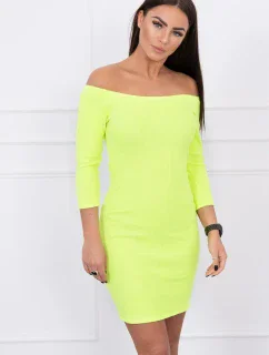 Pruhované vypasované šaty žluté neonové