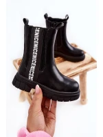 Dětské vysoké zateplené kozačky černé Kimmy