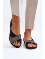 Zazoo 40141 Kožené Sandály Na Suchý Zips Černé Zazoo 40141 Kožené Sandály Na Suchý Zips Černé