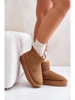 Dámské Semišové Sněhule Na Platformě Nad Kotníky Camel Rianaella