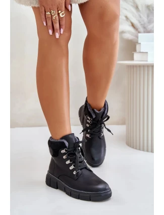 Dámské Zateplené Kotníkové Boty Traperky Na Zip Černé Mevanisa Dámské Zateplené Kotníkové Boty Traperky Na Zip Černé Mevanisa