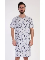 Pánská noční košile Surfing Šedá s potiskem - Vienetta Pánská noční košile Surfing Šedá s potiskem - Vienetta