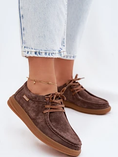 Polobotky z přírodního semiše Vinceza 95391 Hnědé